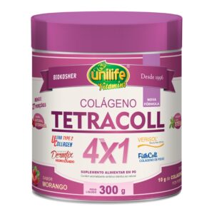 Colágeno Tetracol 4x1 300g Morango Unilife
